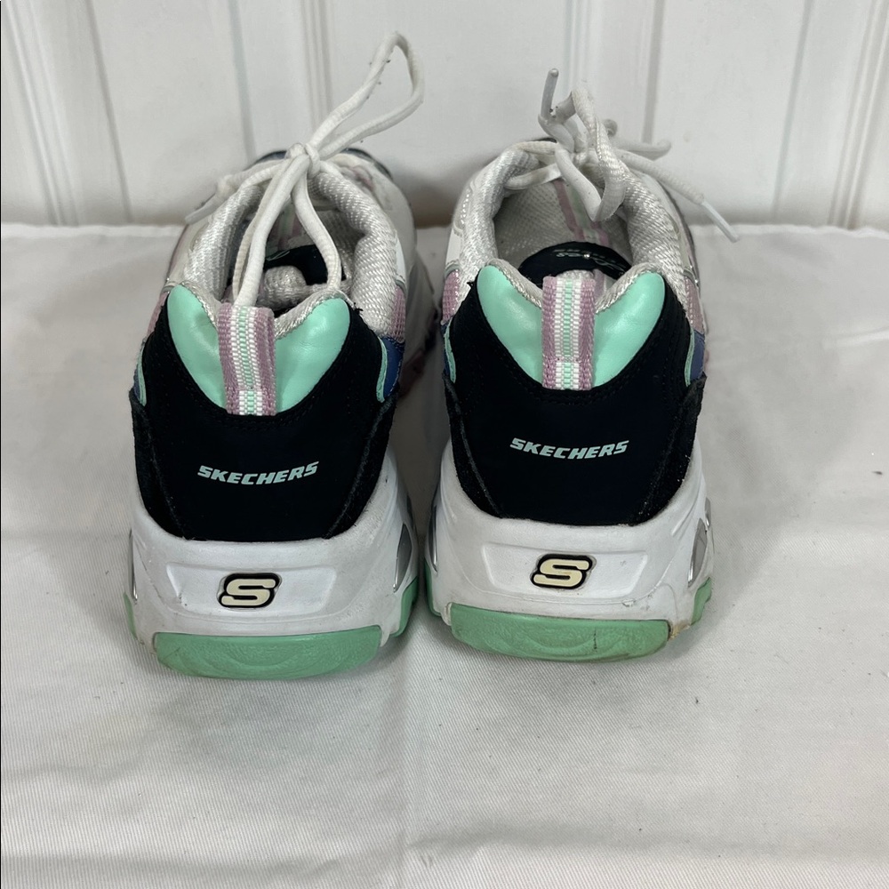 Skechers D’ Lites air-cooled, memory foam athletic shoes size 9. White/pink/blue - Picture 3 of 9